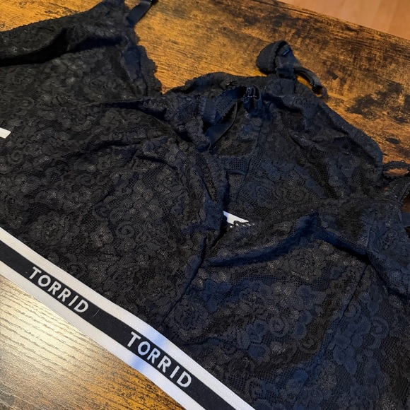 2 Torrid Black Lace Bralettes - Picture 2 of 4